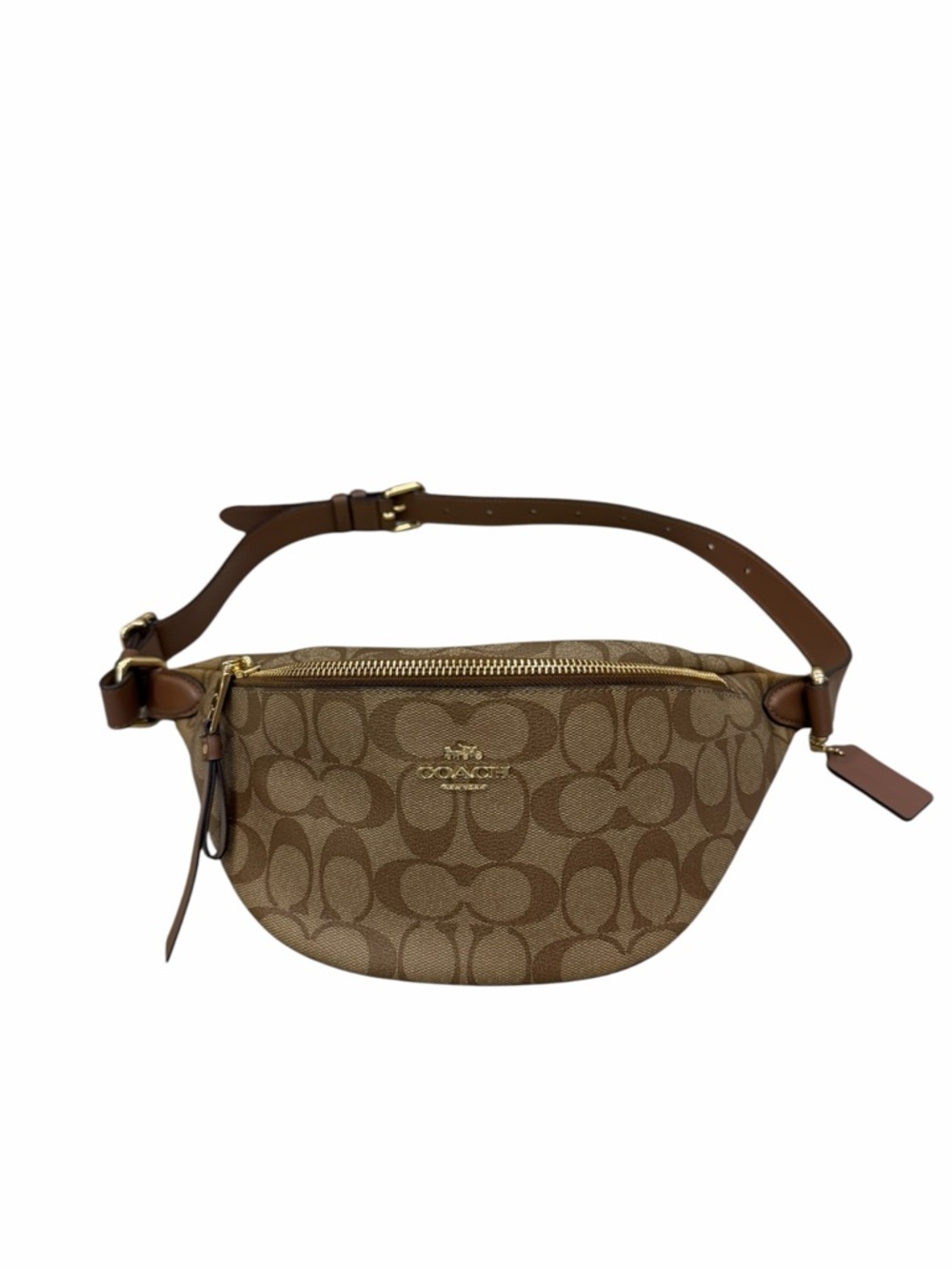 Coach Signature Canvas Belt Bag Brown Monogram Waist Fanny Pack